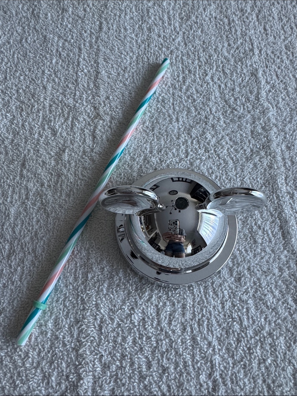 Starbucks x Disney Silver-tone Mickey Mouse Ears Tumbler Topper Lid with Straw